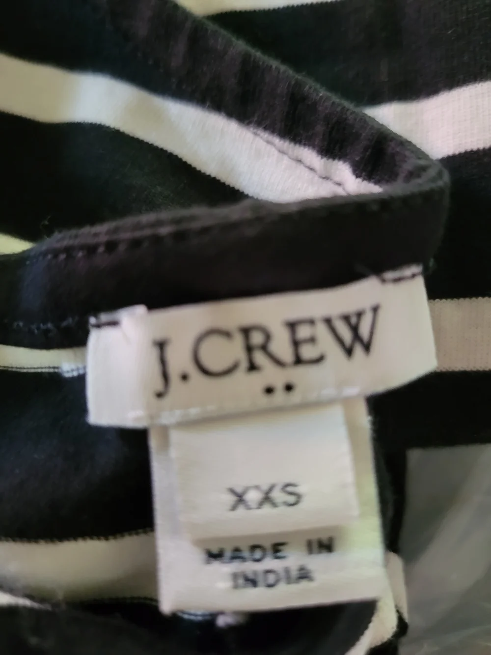 J. Crew Black and White Striped Mini Dress